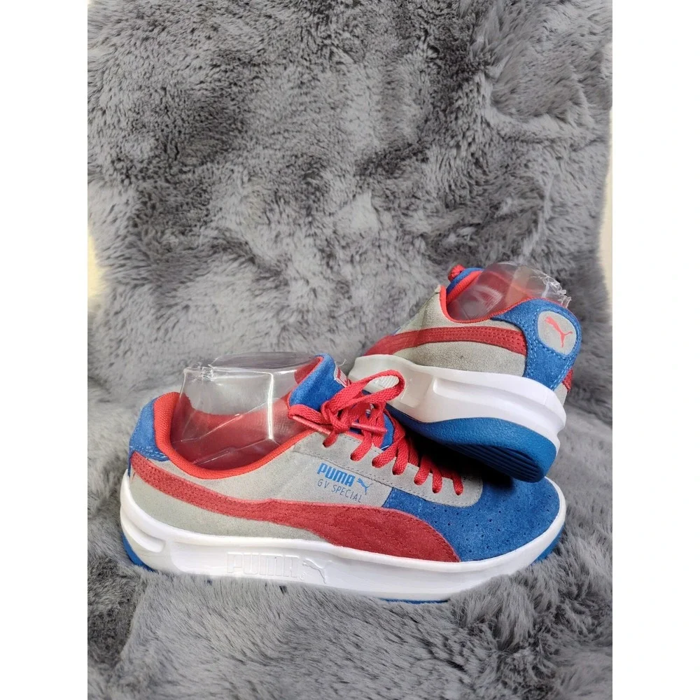 Puma GV Special Girls Sneakers 5.5 Red Blue Lace Up Low Top Sportlifestyle Shoes - Picture 12 of 16
